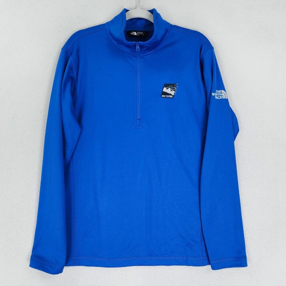 The North Face Sweater Mens Medium Blue Half Zip Lightweight Mock Neck Pullover